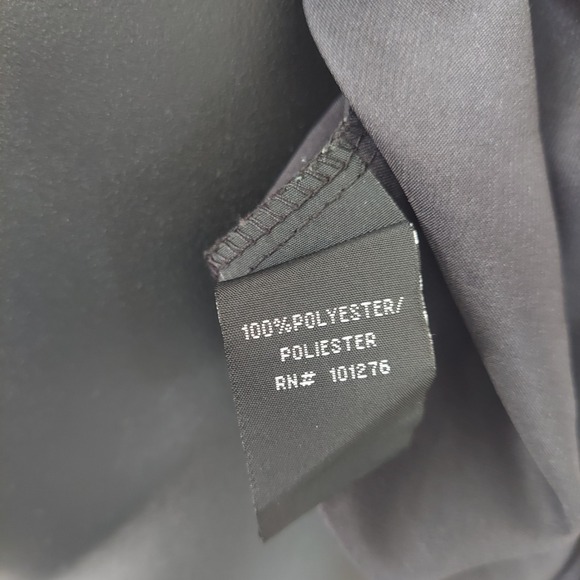 Rampage Satin Faux Wrap Top S Purple Black Boho Y2K Flutter Sleeve Smocked Waist - Picture 11 of 16